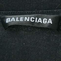 مملوكة مسبقًا تي شيرت بالنسياغا قطن أسود بطبعة الشعار مقاس صغير (إكس سمول)