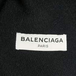Pre Owned Balenciaga Dark Grey Wool Felt Zip- Up Jacket M