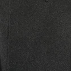 Pre Owned Balenciaga Dark Grey Wool Felt Zip- Up Jacket M