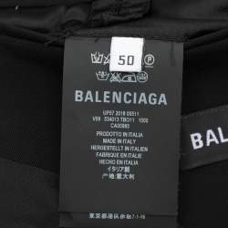 Pre Owned Balenciaga Black Nylon Double Breasted Blazer L