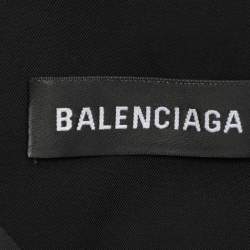 Pre Owned Balenciaga Black Nylon Double Breasted Blazer L
