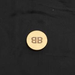 Pre Owned Balenciaga Black Nylon Double Breasted Blazer L