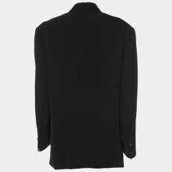 Pre Owned Balenciaga Black Nylon Double Breasted Blazer L