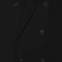 Pre Owned Balenciaga Black Nylon Double Breasted Blazer L