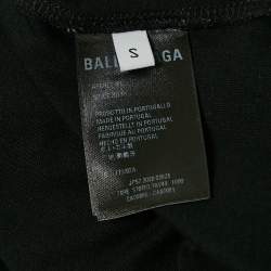 Pre Owned Balenciaga Black Logo Print Jersey Oversized T-Shirt S