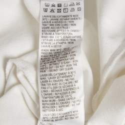 Pre Owned Balenciaga White Logo Print Jersey Crew Neck T-Shirt S