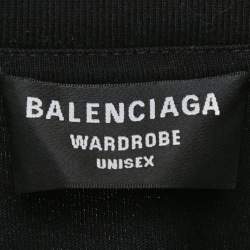 Pre Owned Balenciaga Black Logo Print Jersey Oversized T-Shirt S