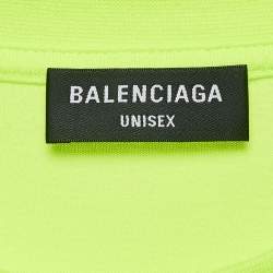 Pre Owned Balenciaga Neon Green Cotton World Food Programme Oversized T-Shirt XL