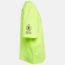 Pre Owned Balenciaga Neon Green Cotton World Food Programme Oversized T-Shirt XL