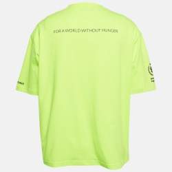 Pre Owned Balenciaga Neon Green Cotton World Food Programme Oversized T-Shirt XL