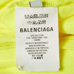 Pre Owned Balenciaga Neon Yellow Jersey The Power Of Dreams T-Shirt S