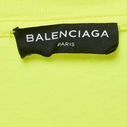 Pre Owned Balenciaga Neon Yellow Jersey The Power Of Dreams T-Shirt S