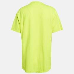 Pre Owned Balenciaga Neon Yellow Jersey The Power Of Dreams T-Shirt S