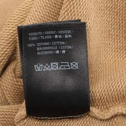 Pre Owned Balenciaga Light Brown Logo Printed Cotton Hoodie XS