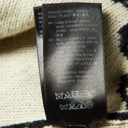 مملوكة مسبقًا Balenciaga Black Logo Intarsia Wool Knit Crew Neck Jumper S