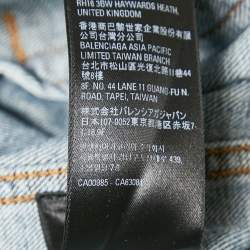 Balenciaga Unifit Blue Logo Pattern Denim Oversized Jacket S