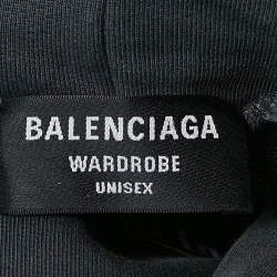 مملوكة مسبقًا Balenciaga Unisex Grey Logo Embroidery Cotton Knit Oversized Hoodie XS