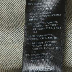 Pre Owned Balenciaga Blue Logo Embroidery Denim Button Front Jacket M