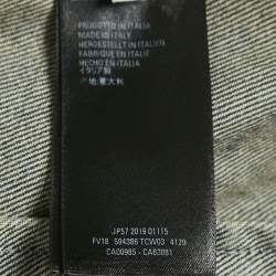 Pre Owned Balenciaga Blue Logo Embroidery Denim Button Front Jacket M