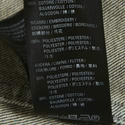 Pre Owned Balenciaga Blue Logo Embroidery Denim Button Front Jacket M