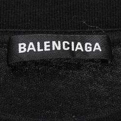 Pre Owned Balenciaga Black Printed Cotton Crew Neck T-Shirt S