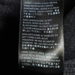 Pre Owned Balenciaga Grey Rhinestone Logo Denim Oversized Jacket XS