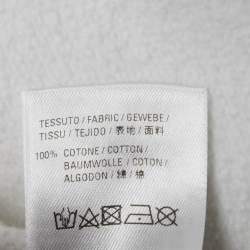 Balenciaga White Logo Paint Cotton Knit Oversized Hoodie M