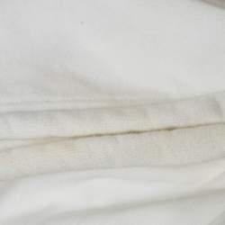 Balenciaga White Logo Paint Cotton Knit Oversized Hoodie M