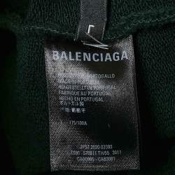 Balenciaga Green Copywrite Logo Print Cotton Hoodie L