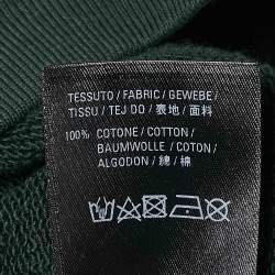 Balenciaga Green Copywrite Logo Print Cotton Hoodie L