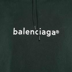 Balenciaga Green Copywrite Logo Print Cotton Hoodie L