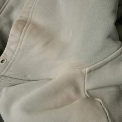 Pre Owned Balenciaga Grey Logo Embroidered Cotton Hoodie M