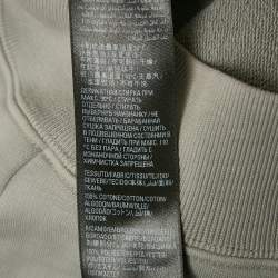 Pre Owned Balenciaga Grey Logo Embroidered Cotton Hoodie M