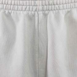 Balenciaga Grey Logo Embroidered Cotton Knit Sweat Shorts S