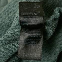 Pre Owned Balenciaga Blue Logo Print Cotton Knit Hoodie M