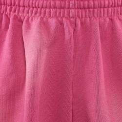 Balenciaga Pink Logo Embroidered Cotton Knit Unisex Shorts S