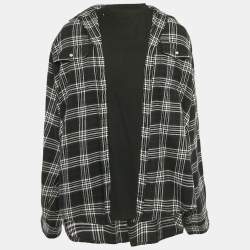 Balenciaga Black Checks Cotton Oversized Ttrompe L'œil Shirt M