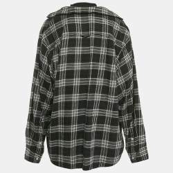 Balenciaga Black Checks Cotton Oversized Ttrompe L'œil Shirt M