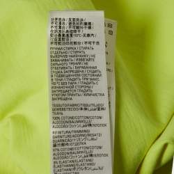 Balenciaga Unisex Florescent Yellow Tape Logo Print Jersey Oversized T-Shirt XXS