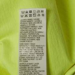 Balenciaga Unisex Florescent Yellow Tape Logo Print Jersey Oversized T-Shirt XXS