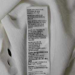 Pre Owned تي شيرت بالنسياجا بوكسى جيرسي مضلع بطباعة شعار أبيض مقاس صغير جدًا - إكس إكس سمول