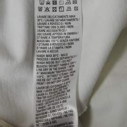 Pre Owned تي شيرت بالنسياجا بوكسى جيرسي مضلع بطباعة شعار أبيض مقاس صغير جدًا - إكس إكس سمول