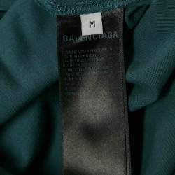 مملوكة مسبقًا Balenciaga Blue Logo Embroidered Jersey Oversized T-Shirt M