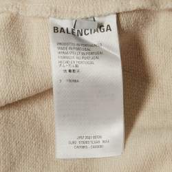 مملوكة مسبقًا Balenciaga Unisex Beige Retail Therapy Print Cotton Hoodie L