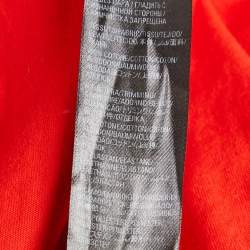 Pre Owned Balenciaga Unifit Red Logo Print Jersey Oversized T-Shirt L