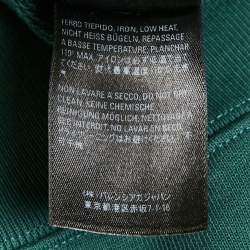 Pre Owned Balenciaga Green Logo Print Cotton Oversized Hoodie S