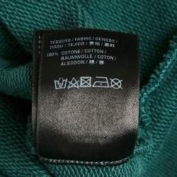 Pre Owned Balenciaga Green Logo Print Cotton Oversized Hoodie S