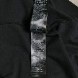 Pre Owned Balenciaga Unisex Black Brand Website Embroidered Cotton Distressed Sweatshirt M