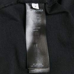 Pre Owned Balenciaga Unisex Black Brand Website Embroidered Cotton Distressed Sweatshirt M