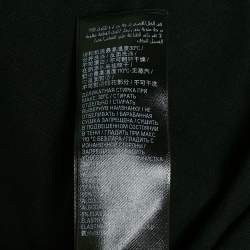 Pre Owned Balenciaga Black/Grey Stencil Logo Print Cotton Distressed Hoodie T-Shirt L